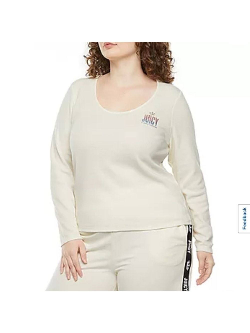 JUICY COUTURE WOMEN'S PLUS BOAT NECK LONG SLEEVE T-SHIRT 1X 2X 3X